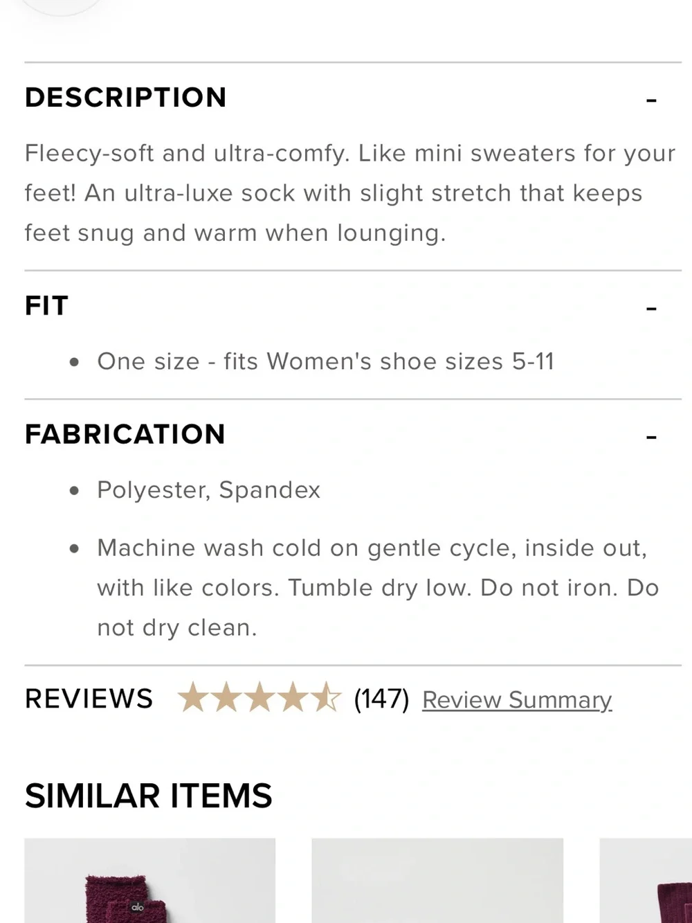 Authentic Alo Yoga Plush Lush Socks in Gravel